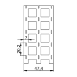 18650 3P Straight nickel strip size 20.2mm